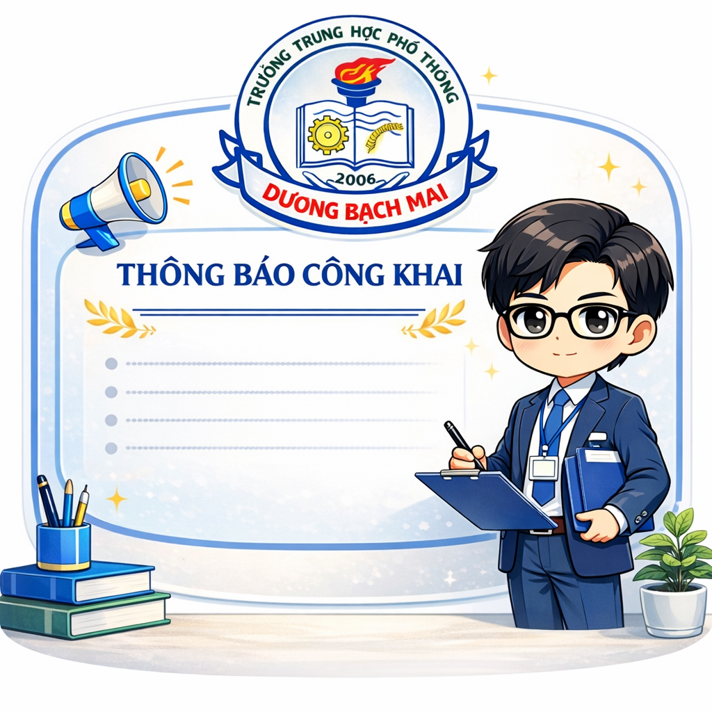 Quyết định công bố công khai điều chỉnh, bổ sung dự toán ngân sách nhà nước năm 2026 (lần 1) của Trường Trung học phổ thông Dương Bạch Mai